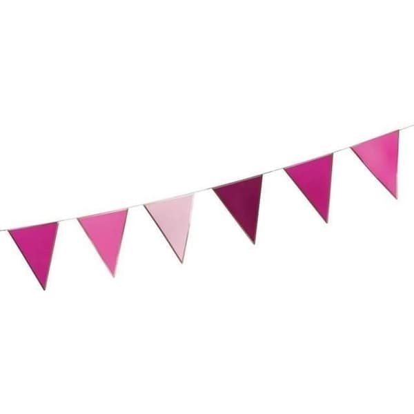 P'TIT Clown re22634 - Glittrande flaggirlang rosa
