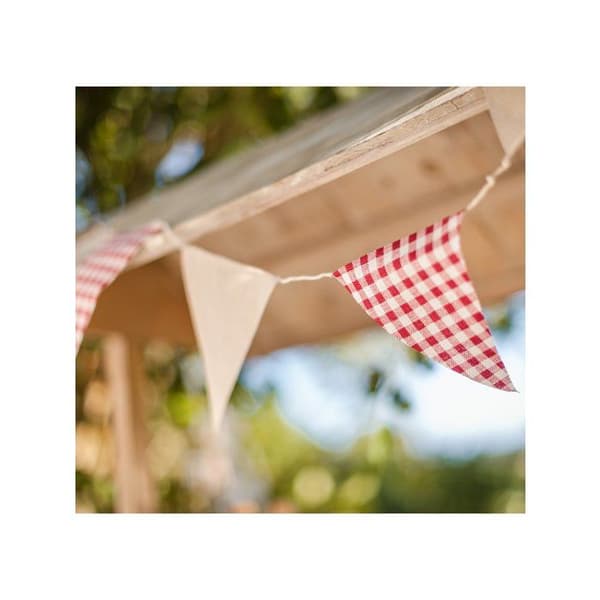 Garland - VICHY - Linne - Röd - 2 meter - Retro