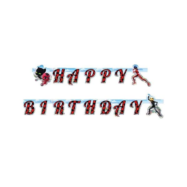 Pappersgirlang Happy Birthday Nyckelpiga 170 cm