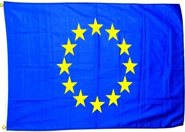 M - m - 16307 - MM Europa 12 stjärnor Ny FahnenMax Flagga, väderbeständig, Flerfärgad, 250 x 150 x 1 cm,