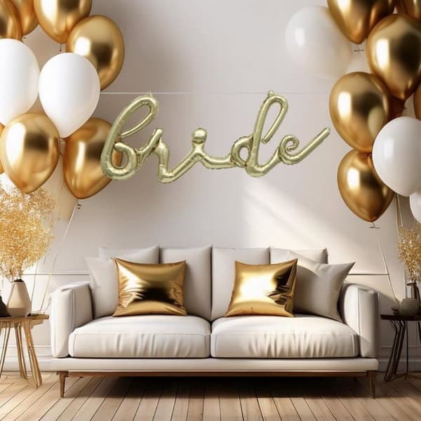 Unik - 11083/U - Set med Ballongbokstäver "Brud" Guld 1 Styck (Förpackning med 1), 11083, Guld
