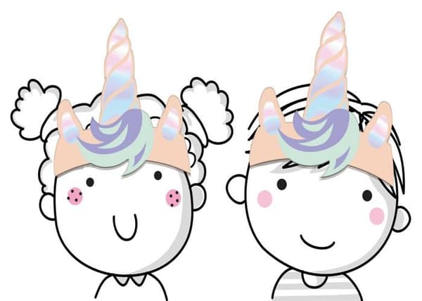 Folat - 68327 - För Barn Pappersband Unicorns - Regnbågar - 6 stycken, Flerfärgad, M