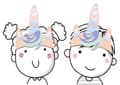Miniatyrbild 2 av 3: Folat - 68327 - För Barn Pappersband Unicorns - Regnbågar - 6 stycken, Flerfärgad, M