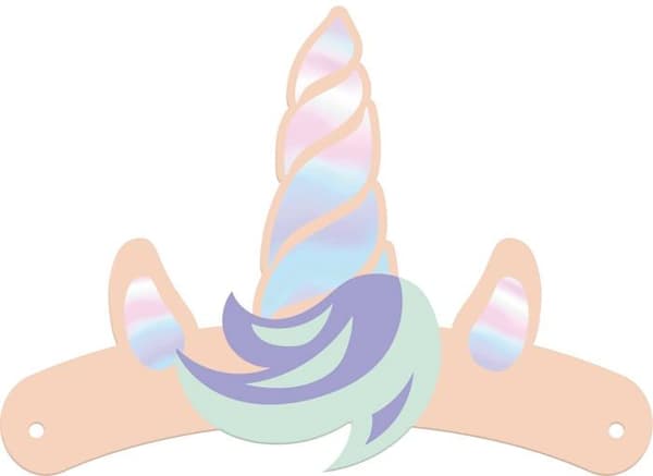 Folat - 68327 - För Barn Pappersband Unicorns - Regnbågar - 6 stycken, Flerfärgad, M