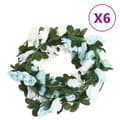 Miniatyrbild 1 av 2: Julkransar med blommor 6 st blå och vit 240 cm