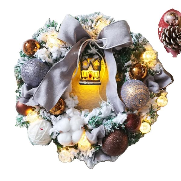 Julkrans, Snötäckt Design, LED-lampor,B