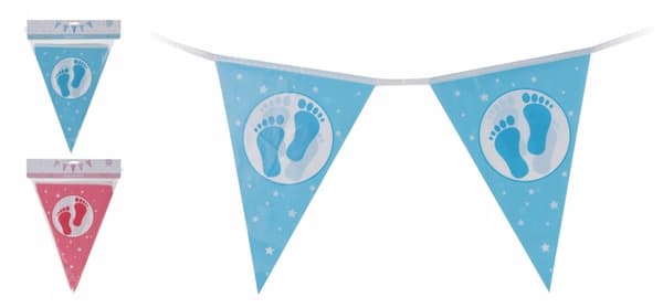 Födelsegirlang babyshowerdekoration 3,5 m