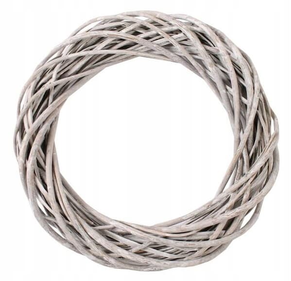 Dekorativ rottingkrans, grå, 35 cm