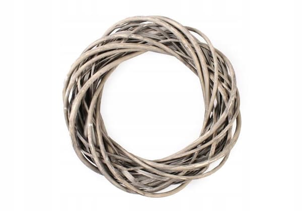 Dekorativ rottingkrans, grå, 30 cm