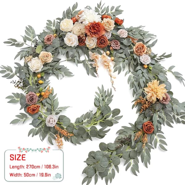 Konstgjord Eukalyptus Girlang, Eleganta Sidenblommor, Perfekt för Bröllop,
