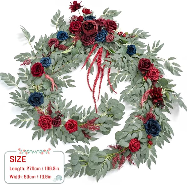 Kunstig Eukalyptus Guirlande, Elegante Silkeblomster, Perfekt til Bryllupper,