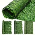 Miniatyrbillede 1 af 6: OBOSOE Green Plastic Plant Panel – Kunstigt plantehegn med vedbendblade til terrasse og indretning