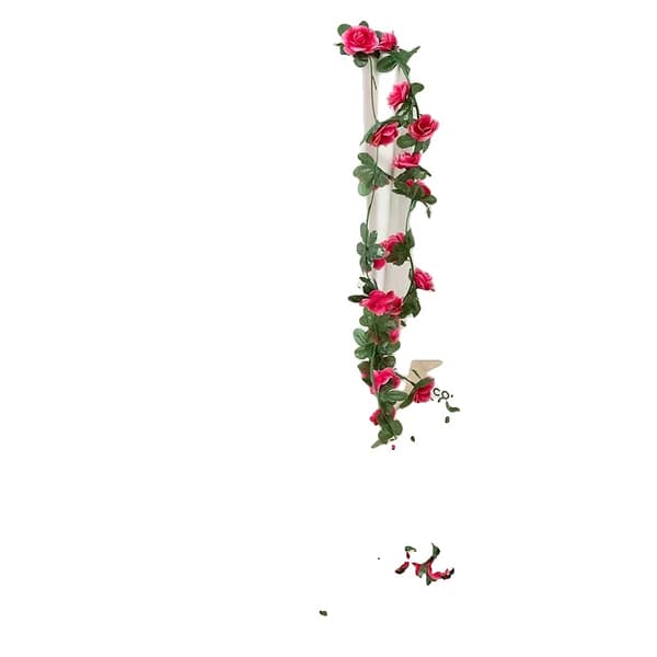 Blomsterkrans, Størrelse 2m, 45 Hoveder, Farvemuligheder,5pcs rosenrød