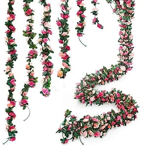 Blomsterkrans, Storlek 2m, 45 Huvuden, Färgval,5st rosa