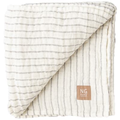 NG Baby LinneFilt Ivory + Graphite grey stripe