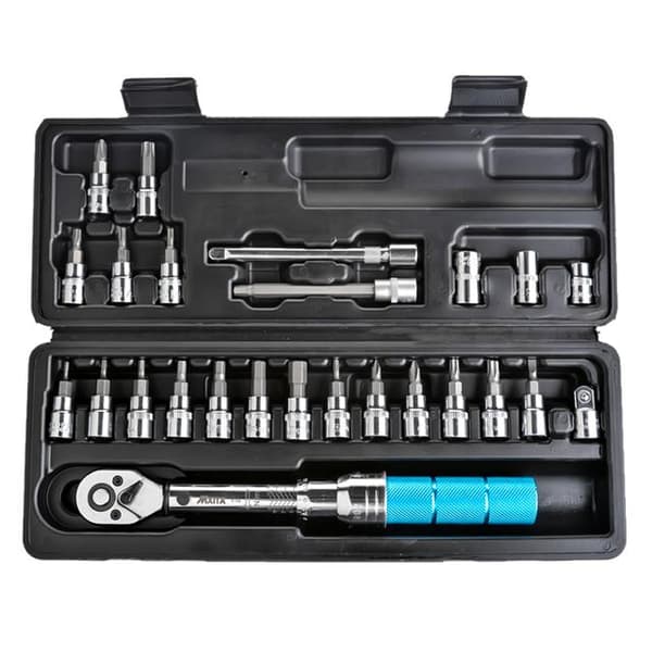 25st 1/4" 2-14Nm justerbar momentnyckelsats, cykelreparationsnyckel med skala