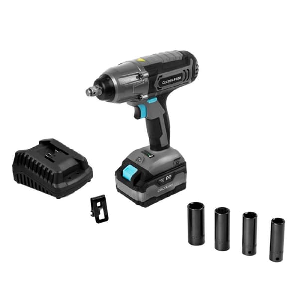 Cecotec 20 V and 4000 mAh impact wrench, 2300 rpm no-load speed, 3000 bpm impact ratio, 400 Nm maximum torque with 4 positions, work light and up to