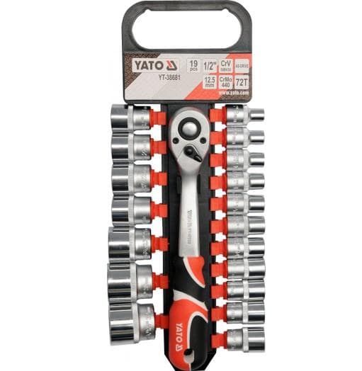 YATO 1/2" NØGLE SÆT 19 dele 38681