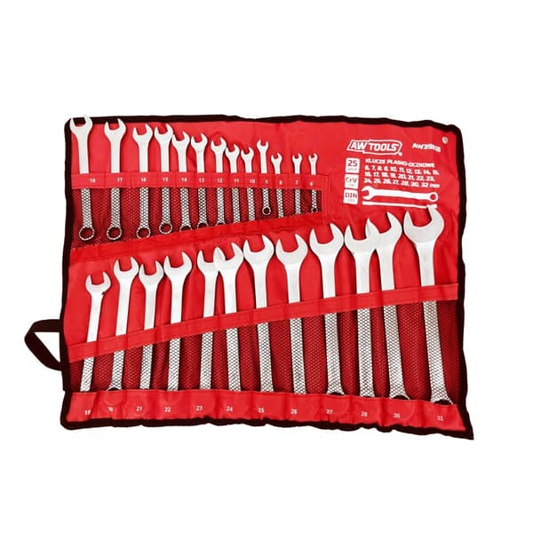 AWTOOLS SET MED PLATMONTERAD NYCKEL 25 st. /6mm-32mm