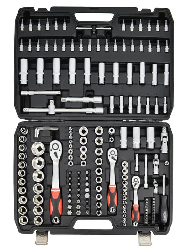 AWTOOLS NØGLESÆT 173 dele 1/2"/3/8"/1/4" BLACK LINE
