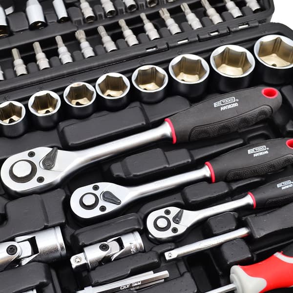 AWTOOLS NØGLESÆT 216 stykker 1/2"/3/8"/1/4" BLACK LINE