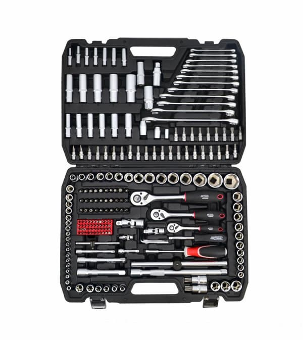 AWTOOLS NØGLESÆT 216 stykker 1/2"/3/8"/1/4" BLACK LINE
