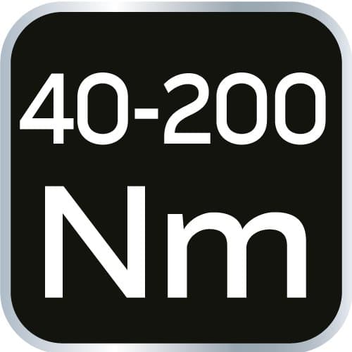 1/2" momentnøgle, 40-200 Nm