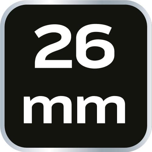 Kombinøgle med skralde og 26 mm kontakt