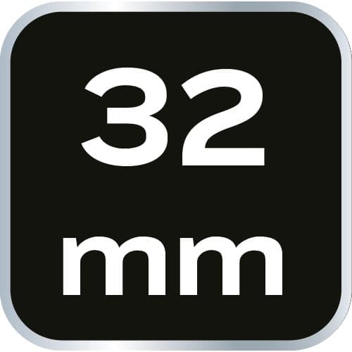 Kombinøgle med skralde og 32 mm kontakt