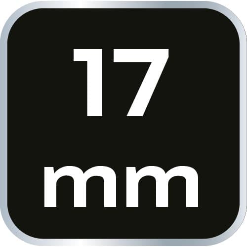 Dobbeltsidet topnøgle med skralde, lang 17 mm
