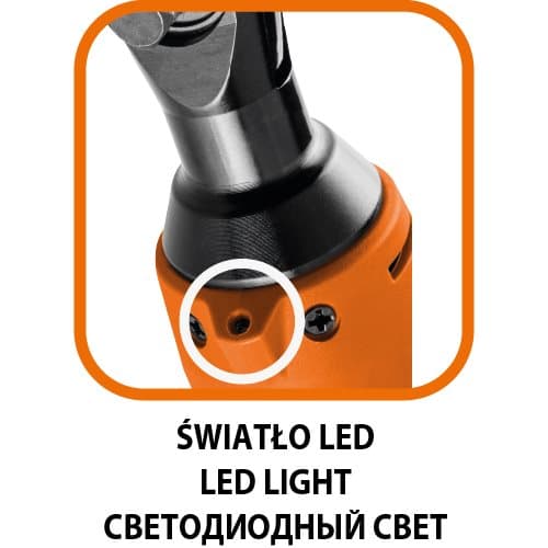 Energy+ 18V sladdlös spärr, Li-lon, 3/8", utan batteri, 1/2" adapter