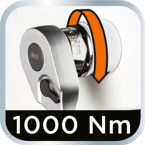 1/2" skralde, 90 tænder, T-1000