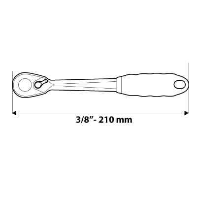 Rak spärr 3/8", 210 mm, 45T