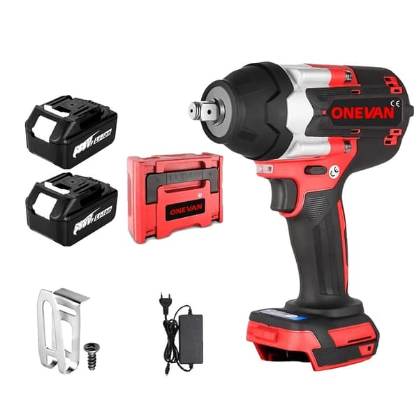 Elektrisk Slagnyckel, 1800 N.M Moment, 7200 RPM Hastighet,2 Batteri EU Kontakt A 2 Battery EU Plug B