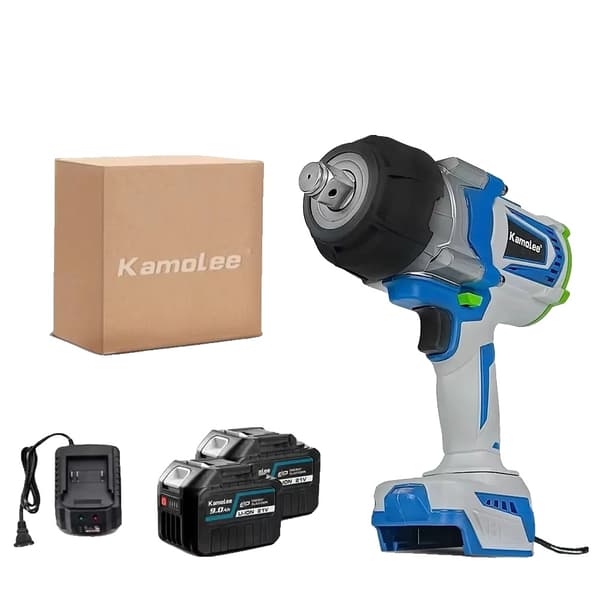 Kamolee 3/4 tum elektrisk skruvdragare, 4100 N.m maximalt vridmoment, borstlös motor,EU, 2x6.0Ah Kartong