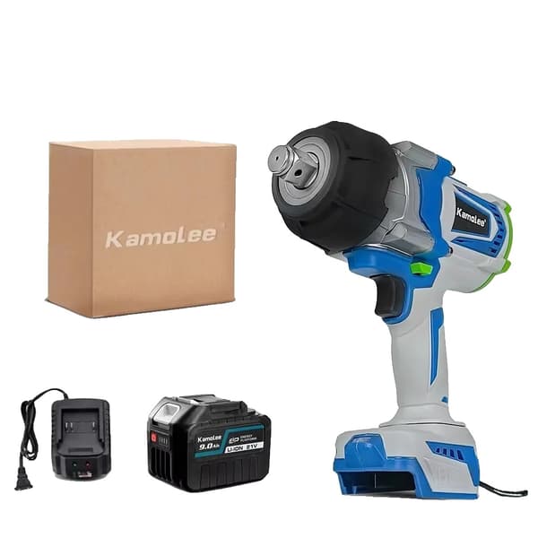 Kamolee 3/4 tum elektrisk skruvdragare, 4100 N.m maximalt vridmoment, borstlös motor,EU, 2x6.0Ah Kartong