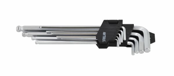 AWTOOLS EXAGONALA INSEXNYCKLAR MED KULA / 1,5-10mm / 9 st. 1,5/2/2,5/3/4/5/7/8/10 mm LÅNG