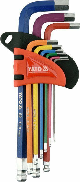 YATO RÖR ALLENNYCKLAR 9 st. 1,5-10 mm LÅNG, KULA 05632