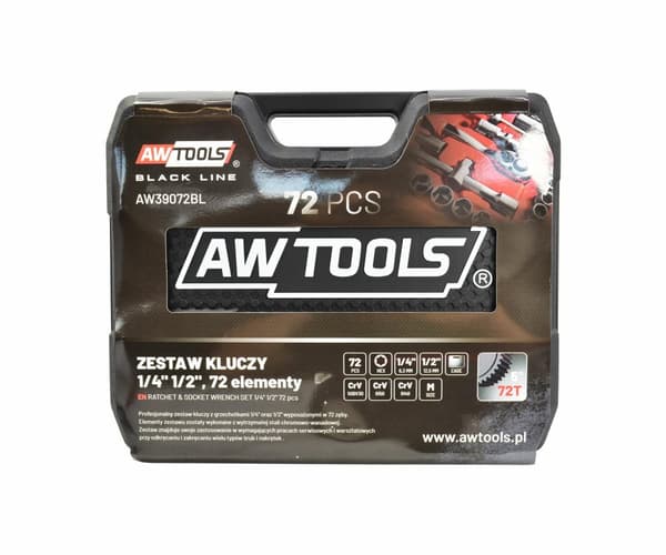 AWTOOLS NYCKELSET 72 delar 1/2" / 1/4" BLACK LINE