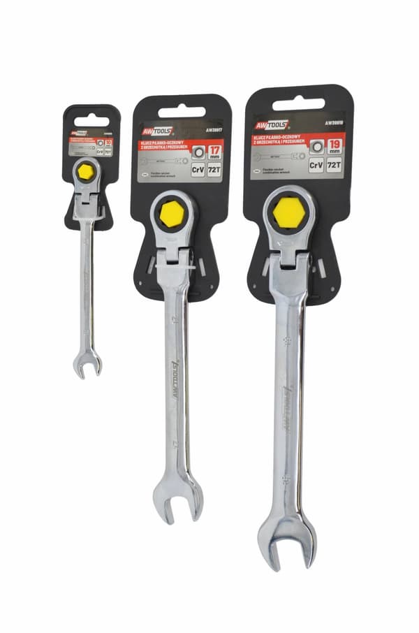 AWTOOLS KOMBINATIONSNØGLE MED SKALDE, LEDDET, 17 mm