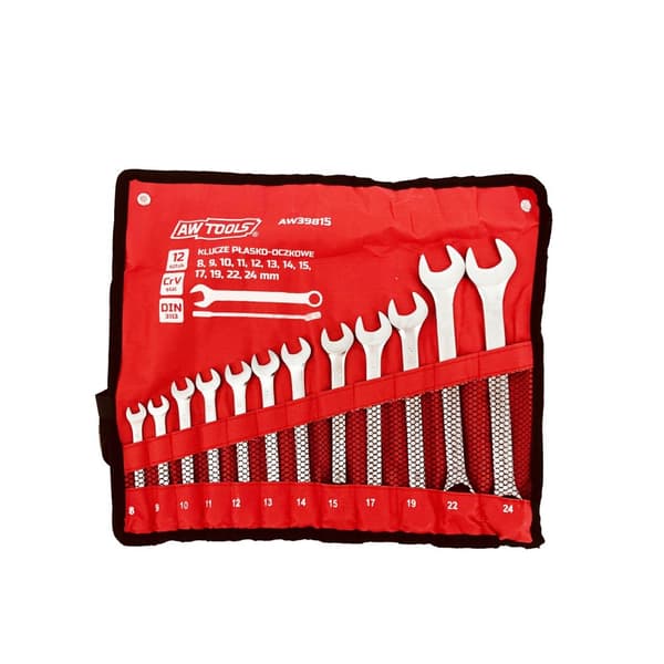 AWTOOLS FLADØJENØGLE SÆT 12 stk. /8mm-24mm