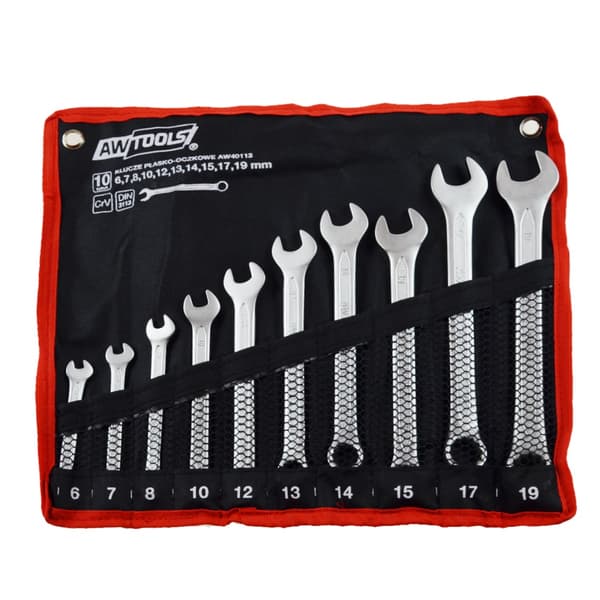AWTOOLS KOMBINATIONSNØGLER SÆT 10 stk. 6,7,8,10,12,13,14,15,17,19 mm
