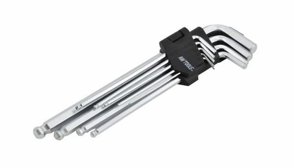 AWTOOLS EXAGONALA INSEXNYCKLAR MED KULA / 1,5-10mm / 9 st. 1,5/2/2,5/3/4/5/7/8/10 mm LÅNG