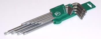JONNESWAY TORX NØGLE TYPE "L" SÆT 10 stk. MED EKSTRA LANG HUL H08S110S