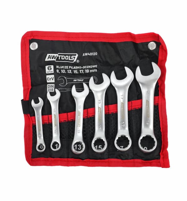 AWTOOLS KORT KOMBINATIONSNYCKELSET. 6 st. /8mm-19mm/ (8,10,13,15,17,19mm)