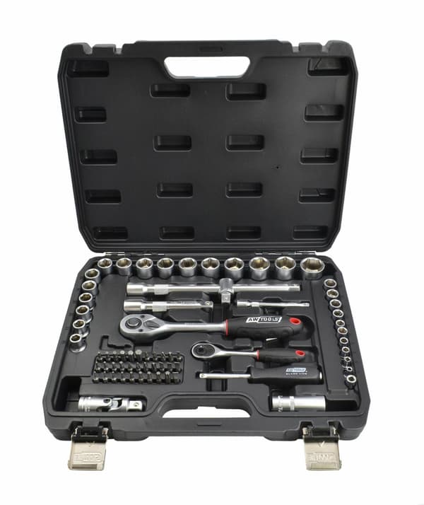 AWTOOLS AVAINSARJA 72 osaa 1/2" / 1/4" MUSTA LINE