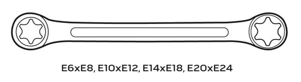 Torx T6-T24 ringnøgler, sæt med 4