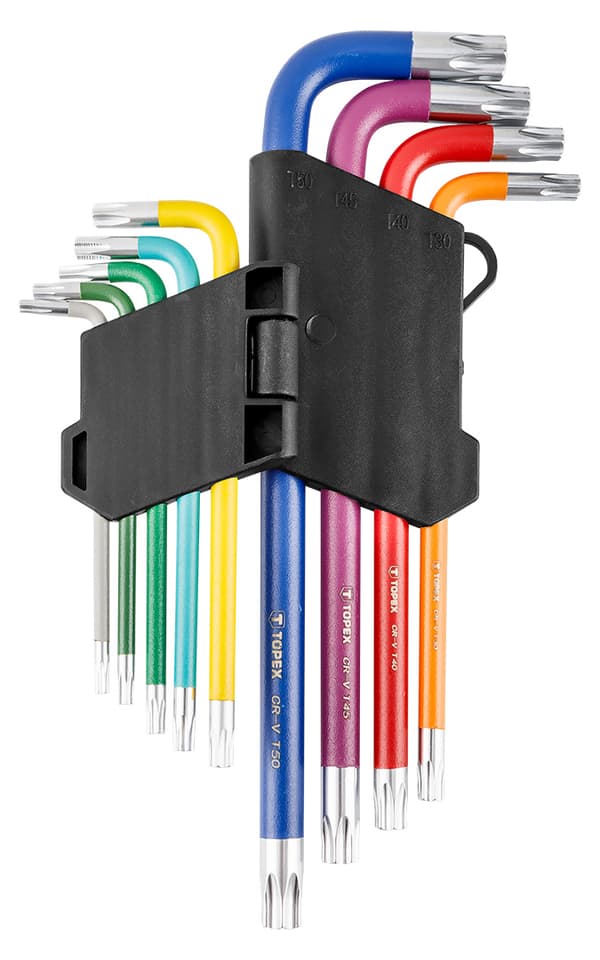 Torx-nycklar, färgade, set med 9 st