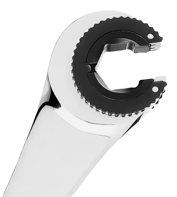 Gaffelnøgle, delt med skralde, 12 mm