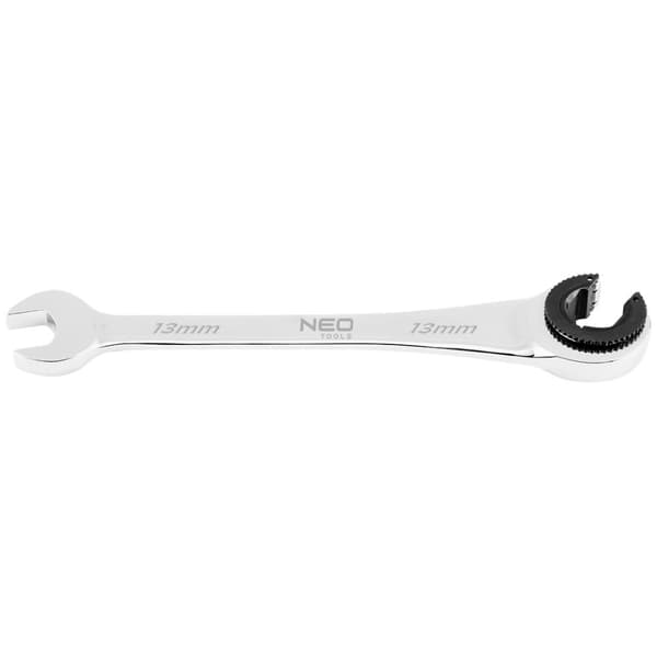 Gaffelnøgle, delt med skralde, 13 mm